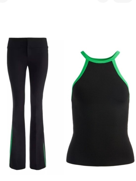 Pants - Alice + Olivia heidi halter crop top and bootcut pant matching Set Size 2